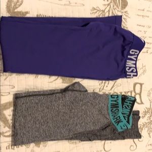 Two pairs of Xs gymshark leggings